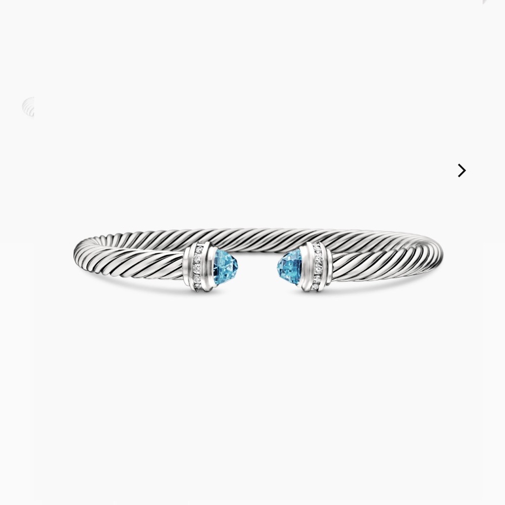 David Yurman Silver Bracelet with Blue Accents